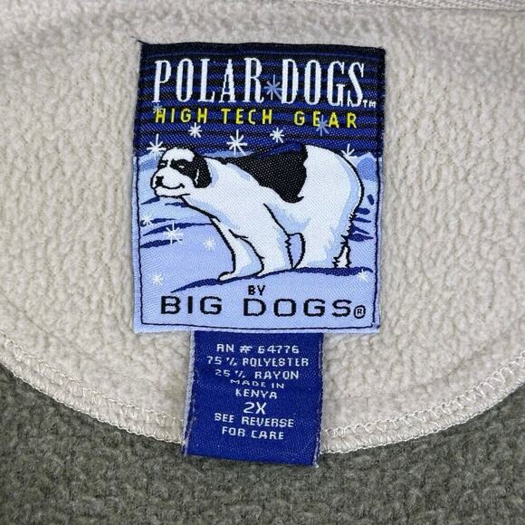 Big Dogs Men's Size 2XL Gray Polar Dogs Quarter-Zip Fleece Jacket - Picture 12 of 12